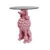 Pink Poodle Dog Side Table Interior Decorative Showpiece