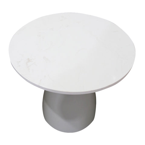 Cavani Side Table - Dark Cream & White Faux Marble