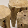 Rustic Reclaimed Teak Tooth Wood Side Table / Stool - Natural & Modern