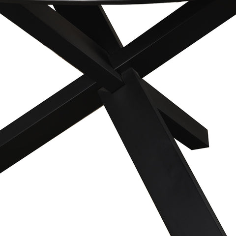 Bondi Black Mango Wood Round Dining Table - Modern Chic