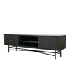 Haywood Black American Ash Wood & Brass Entertainment Unit