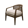 Newport Modern Fabric & Rattan Armchair / Occasional Chair - Natural