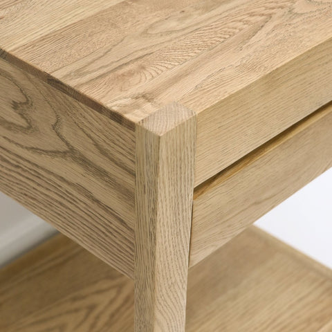 Aspen American Ash Wood Modern Geometric Bedside Table