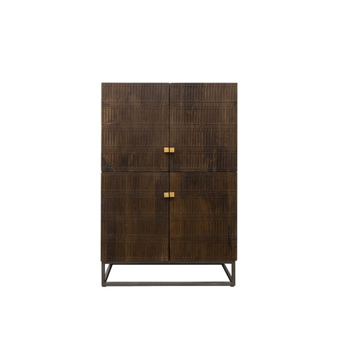 Felix Carved 4 Door Sideboard Cabinet / Cupboard Modern Chic (Smaller)