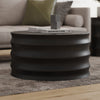Wooden Drum Coffee Table - Artistic Modern Geometric