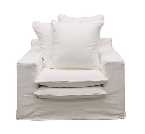 Keely Slipcover Sofa Lounge Chair / Occasional Chair White Colour