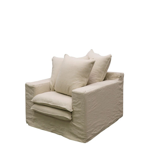 Keely Slipcover Sofa Lounge Chair / Occasional Chair Oatmeal Colour