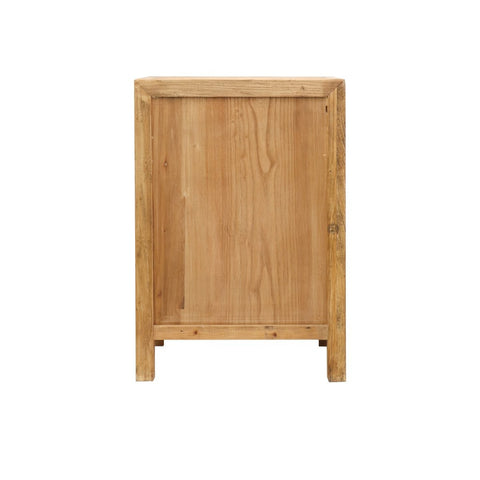 Natural Parq Reclaimed Elm Side Table Cabinet / Lamp Table - Handcrafted Farmhouse Chic