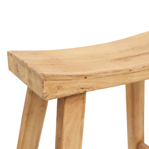 Rectangular Natural Reclaimed Elm Parq Bar Stool / Barstool / Counter Stool - Handcrafted Farmhouse Chic