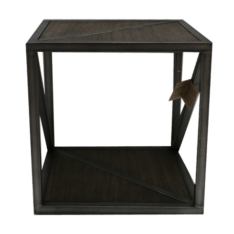 Chic Modern Tennessee Wood & Iron Side Table