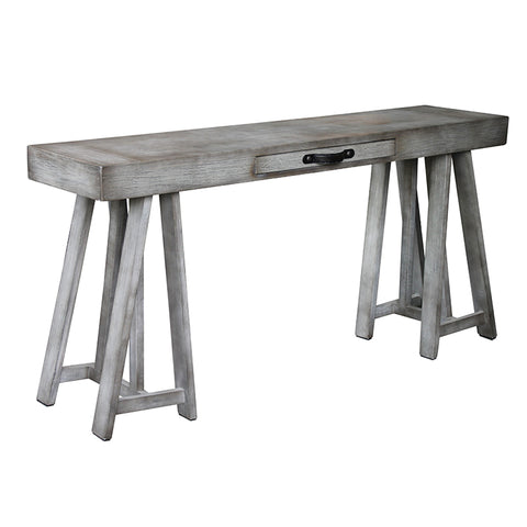 Architectural Manyara French Country Chic Trestle Console Table