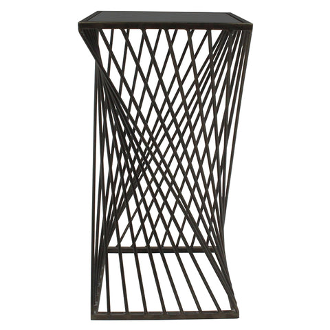 Prism Iron Abstract Geometric Side Table