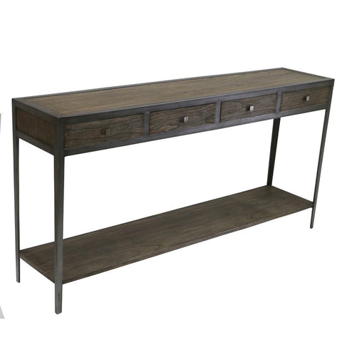 Tennessee Wood & Iron Engineer Console Table / Entertainment Unit