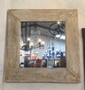 Square White Washed Authentic Wood Mirror - Rustic Character Piece