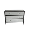 Chic Polished Nickel & Black Mirror Modern Commode