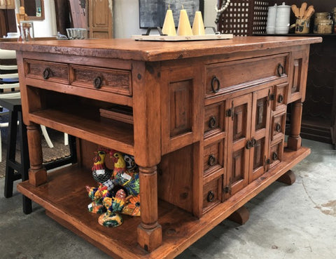 Kitchen Island Made From Solid Wormwood - Master Craftsmanship!