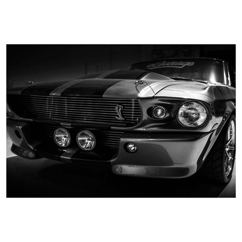 GT500 Ford Mustang Eleanor Art Print On Glass Wall Hanging