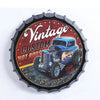 Vintage Custom Hot Rod Bottle Cap Shaped Wall Art Sign