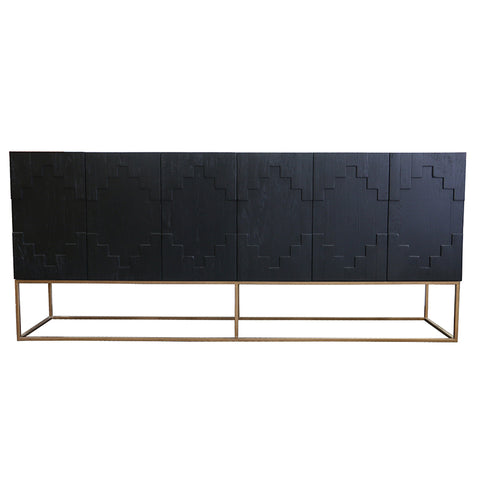 Natural Brooklyn Sideboard Iron & Oak Modern Geometric Chic