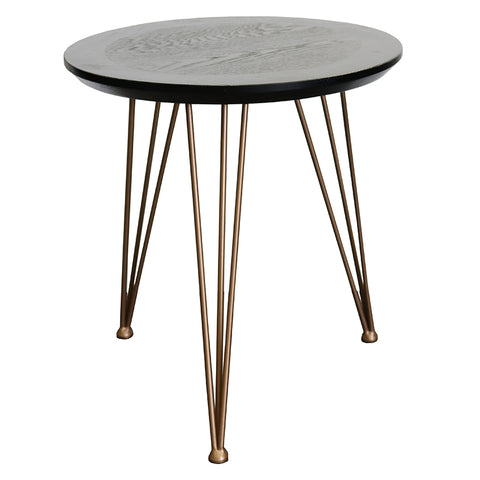 Oakland Oak & Iron Modern Geometric Tripod Side Table