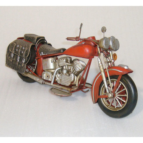 Ornamental Vintage Styled Red Motorbike