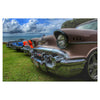 Classic Cars Art Print On Glass Wall Hanging