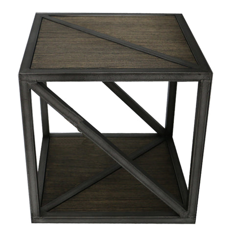 Chic Modern Tennessee Wood & Iron Side Table