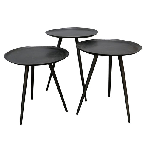 Graphite Brooklyn Retro Geometric Aluminium Metal Side Table Set