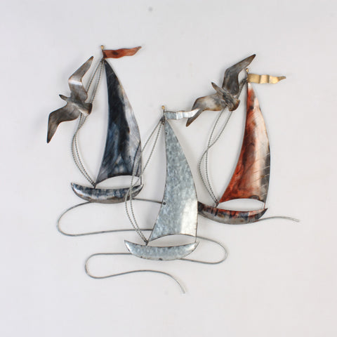 Sail Boats Metal Wall Art Hanging