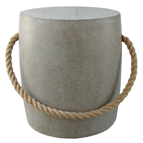 Grey Czech Rope Modern Round Stool / Side Table