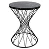 Lagos Black Marble Modern Twist Geometric Side Table