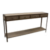 Bronze Frame Tennessee Wood & Iron Engineer Console Table / Entertainment Unit