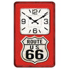 Red Route 66 Glass Wall Clock Rustic Chic - Perfect Gift!
