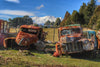 Mt Ruapehu Rustic Cars Art Print On Glass Wall Hanging