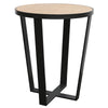 Rattan Francisco Geometric Iron Base Side Table