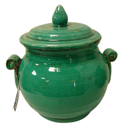 Ceramic Biscotti Jar With Lid - Beautifully Ornate