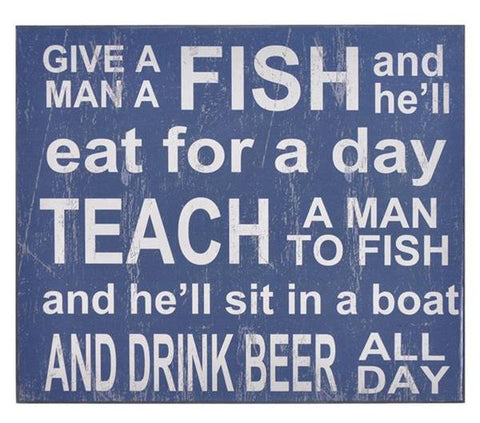 Funny Sign - Men, Fishing & Beer