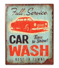 Embossed Metal Vintage Style Car Wash Man Cave Sign