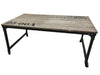 IRON RUSTIC WOOD COFFEE TABLE WITH CASTOR WHEELS - INDUSTRIAL CHIC