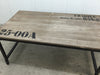 IRON RUSTIC WOOD COFFEE TABLE WITH CASTOR WHEELS - INDUSTRIAL CHIC