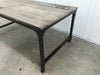 IRON RUSTIC WOOD COFFEE TABLE WITH CASTOR WHEELS - INDUSTRIAL CHIC