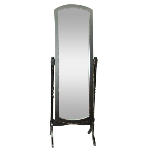 Queen Anne Mirror On Stand Shabby Chic Black Wood