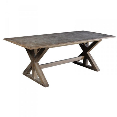 Jacques Architectural Oak Wood Dining Table