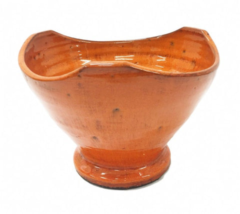 Handmade Mexican Ceramic Tulip Bowl For Salads or Decoration (Orange)