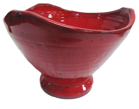 Handmade Mexican Ceramic Tulip Bowl For Salads or Decoration (Red)