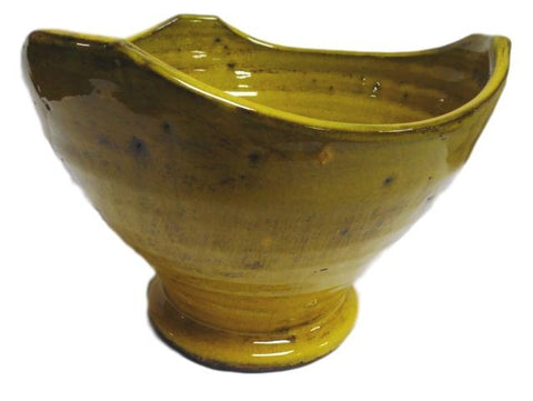 Handmade Mexican Ceramic Tulip Bowl For Salads or Decoration (Citrine)