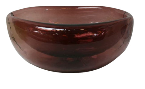 Luxury Handblown Double Glass Salad Bowl / Serving Bowl For Entertaining (Smaller Pinot)
