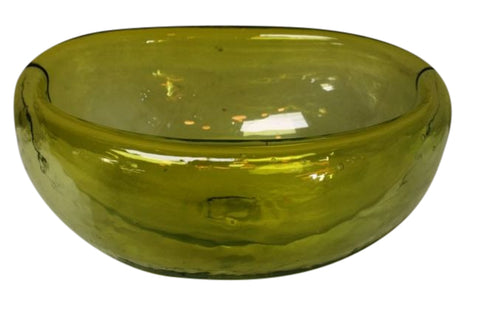 Luxury Handblown Double Glass Salad Bowl / Serving Bowl For Entertaining (Smaller Citrus)