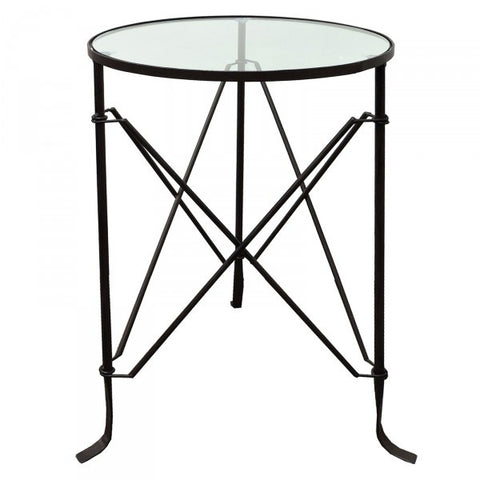 Toulouse Villa Iron & Glass Side Table