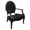 Virginie Vintage Black & White Goat Hide Carver Armchair / Occasional Chair